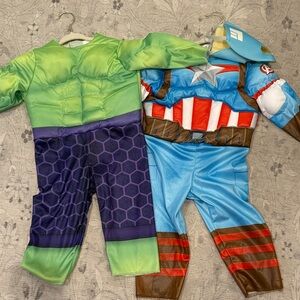 Kids Superhero Costumes - Hulk and Captain America